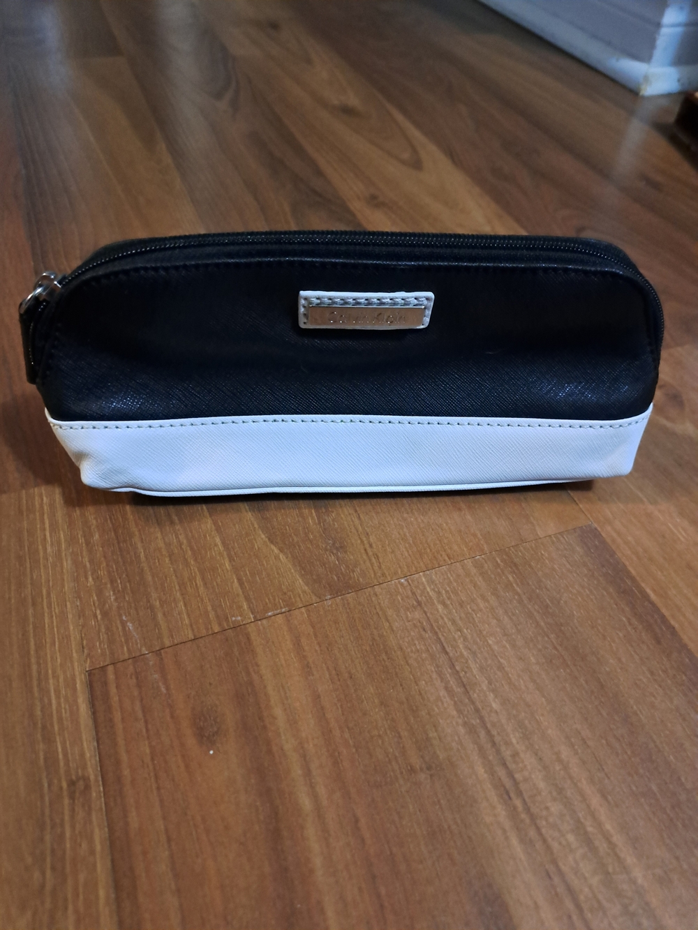 Calvin Klein Two-Tone Black and White Cosmetic Case